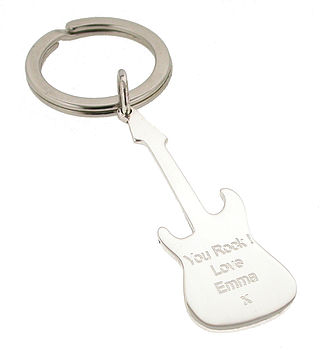 Personalised Silver Acoustic Guitar Key Ring, 5 of 10