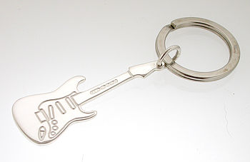 Personalised Silver Electric Guitar Keyring, 2 of 6