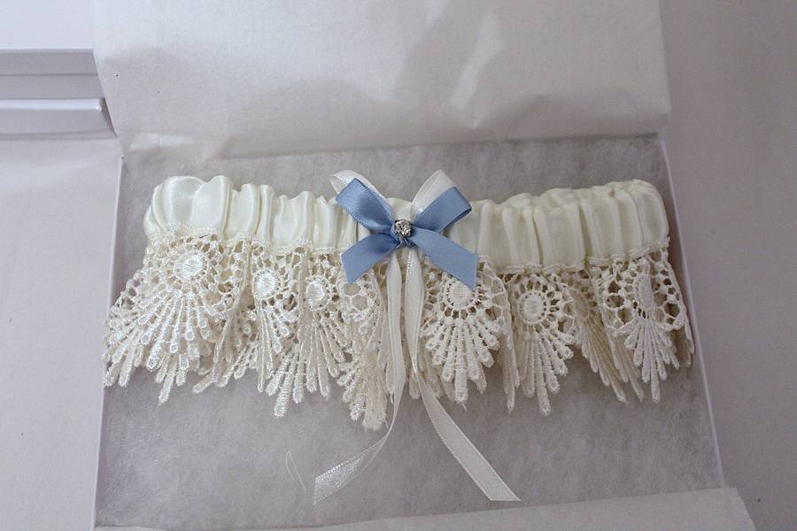 Vintage Something Blue Bridal Garter By Mabelicious Bridal