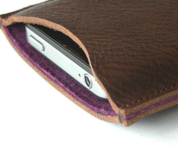 Classic Leather Sleeve For iPhone, 4 of 10