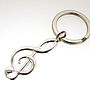 Treble Clef Musical Note Silver Key Ring, thumbnail 3 of 7