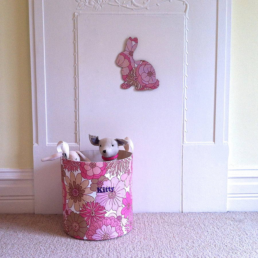 Personalised Vintage Fabric Toy Storage Tub By Signs For Life