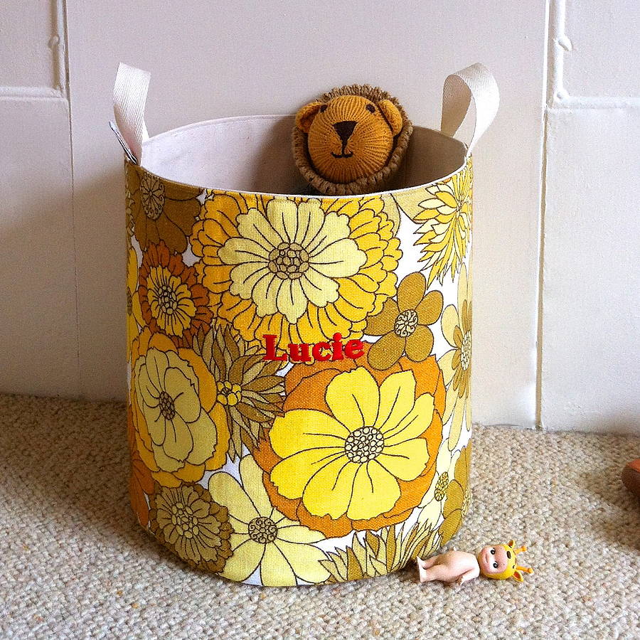 Personalised Vintage Fabric Toy Storage Tub By Signs For Life