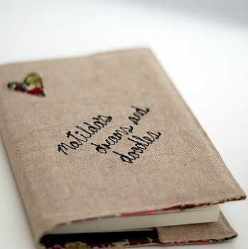 Personalised Embroidered Linen Notebook, 2 of 12
