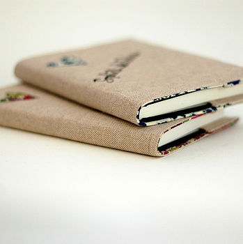 Personalised Embroidered Linen Notebook, 12 of 12