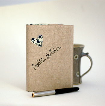 Personalised Embroidered Linen Notebook, 7 of 12