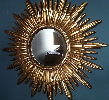 Antique Gold Sunburst Mirror, 2 of 2
