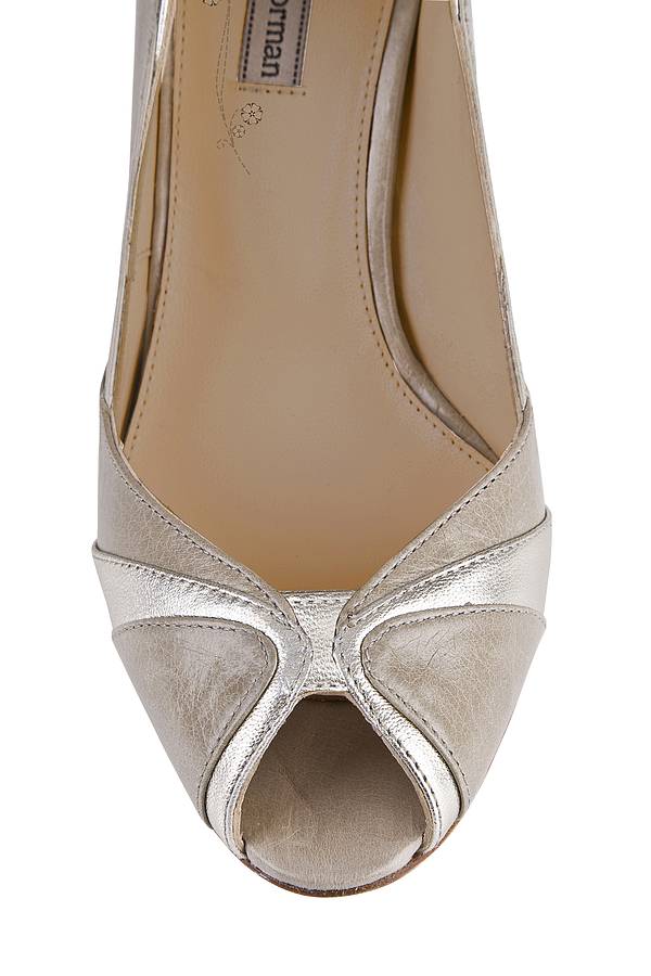 greta leather peep toe shoes by agnes & norman | notonthehighstreet.com