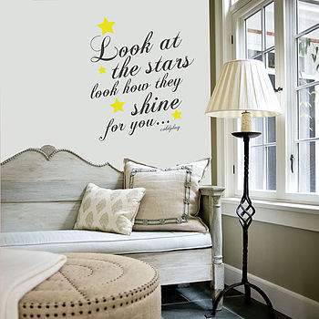 'Look At The Stars Coldplay' Wall Sticker, 4 of 6