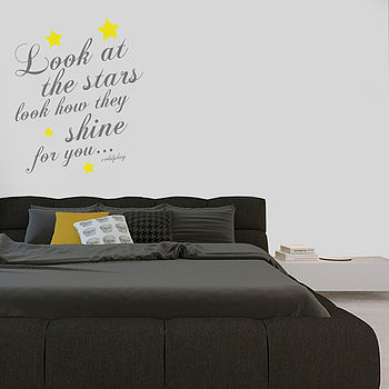 'Look At The Stars Coldplay' Wall Sticker, 3 of 6