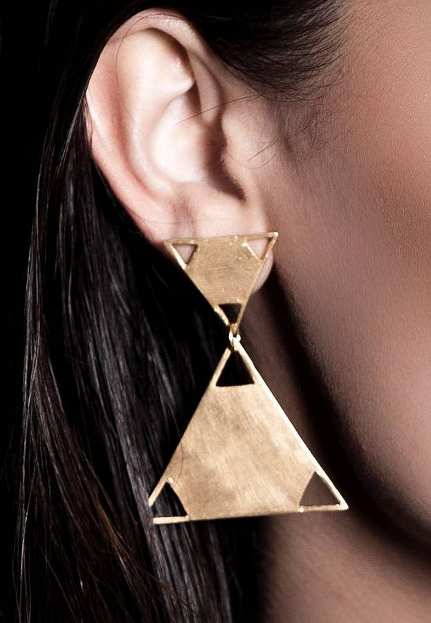 Triangle Drop Earrings By MeiLi Rose
