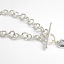 Sterling Silver And 9ct Gold Heart Bracelet, thumbnail 1 of 2