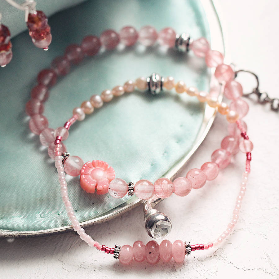 Vintage Style Gemstone And Pearl Bracelet Set By Artique Boutique ...