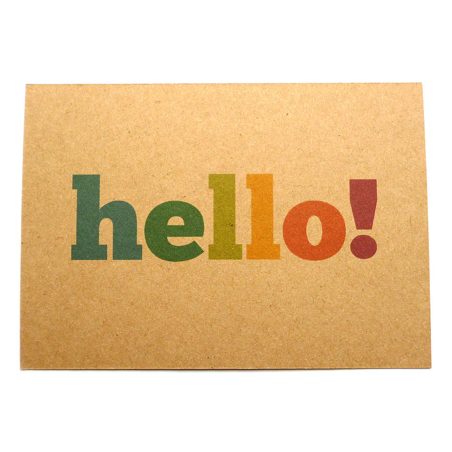 'hello' handmade note cards by dig the earth | notonthehighstreet.com