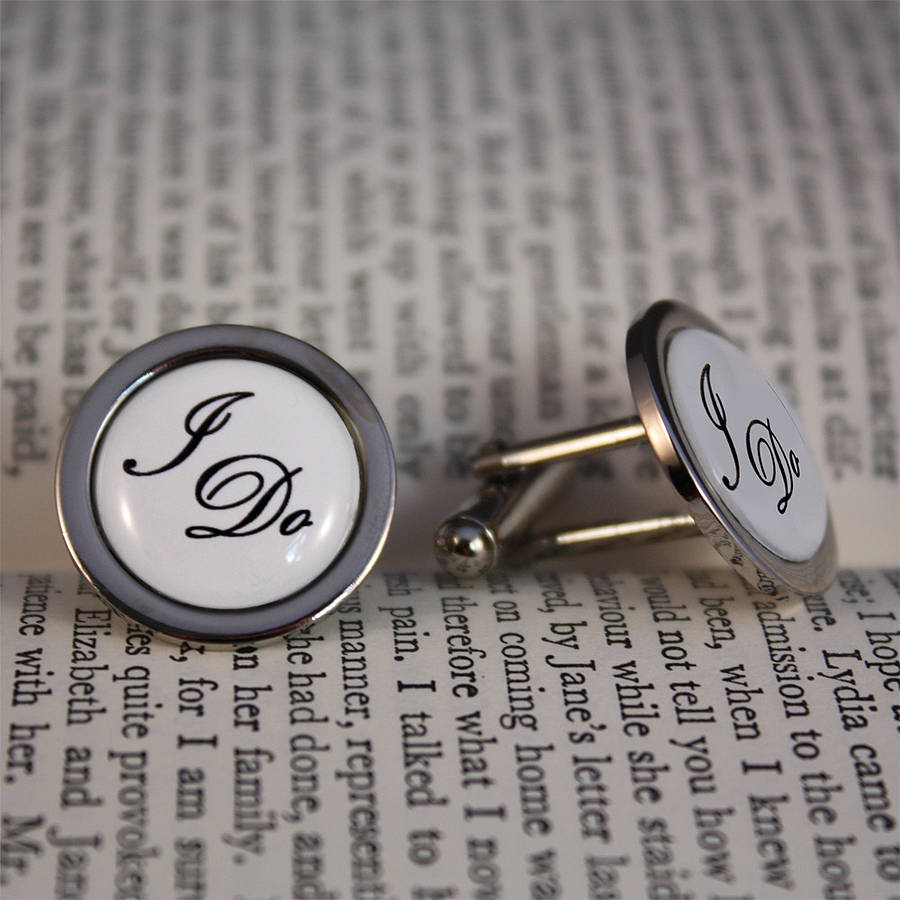 'i do' wedding cufflinks by lily and louie