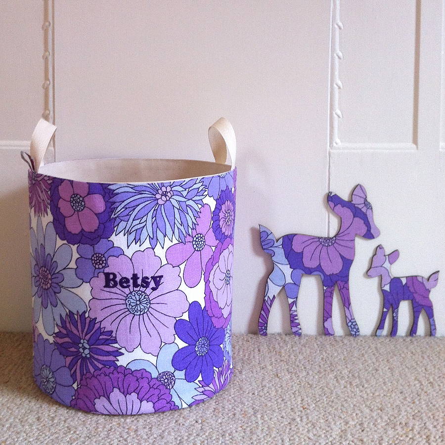 Personalised Vintage Fabric Toy Storage Tub By Signs For Life