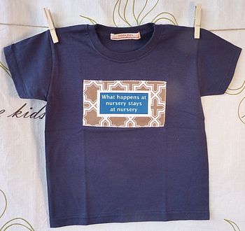 'What Happens At Nursery' Short Sleeve T Shirt, 4 of 4