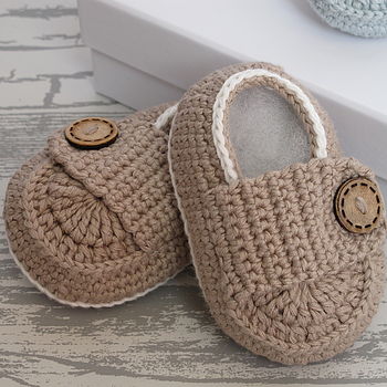 Hand Crochet Bamboo Baby Shoes, 4 of 5