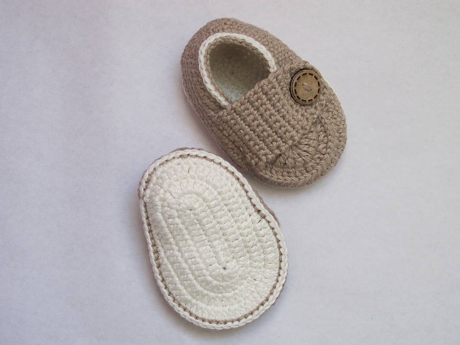 hand crochet bamboo baby shoes by attic | notonthehighstreet.com