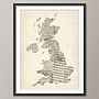 Great Britain Sheet Music Map Art Print, thumbnail 3 of 3