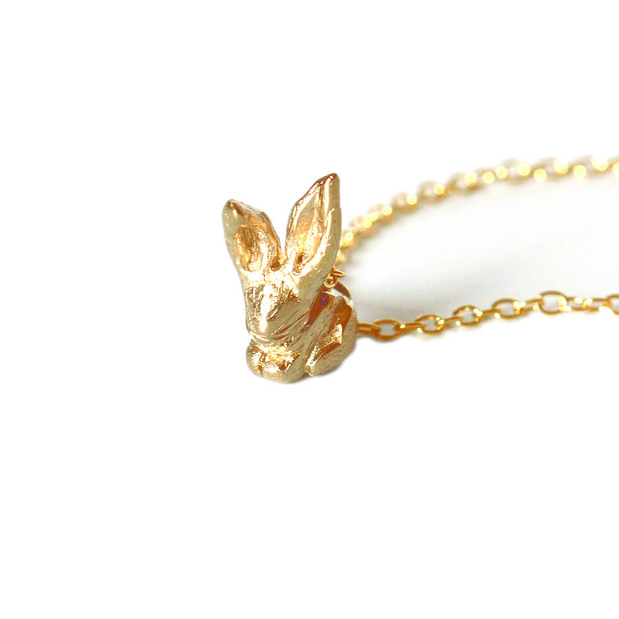 i want to be your bunny rabbit necklace in gold by chupi ...