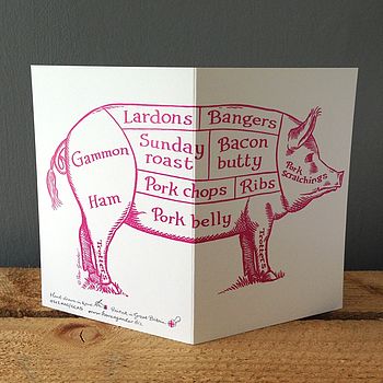 Pig Cuts Greetings Card, 3 of 3