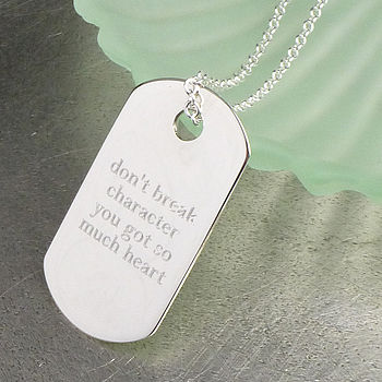 Personalised Sterling Silver Dog Tag Pendant, 6 of 7