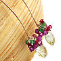 Green Amethyst Ruby Emerald Silver Earrings, thumbnail 4 of 6