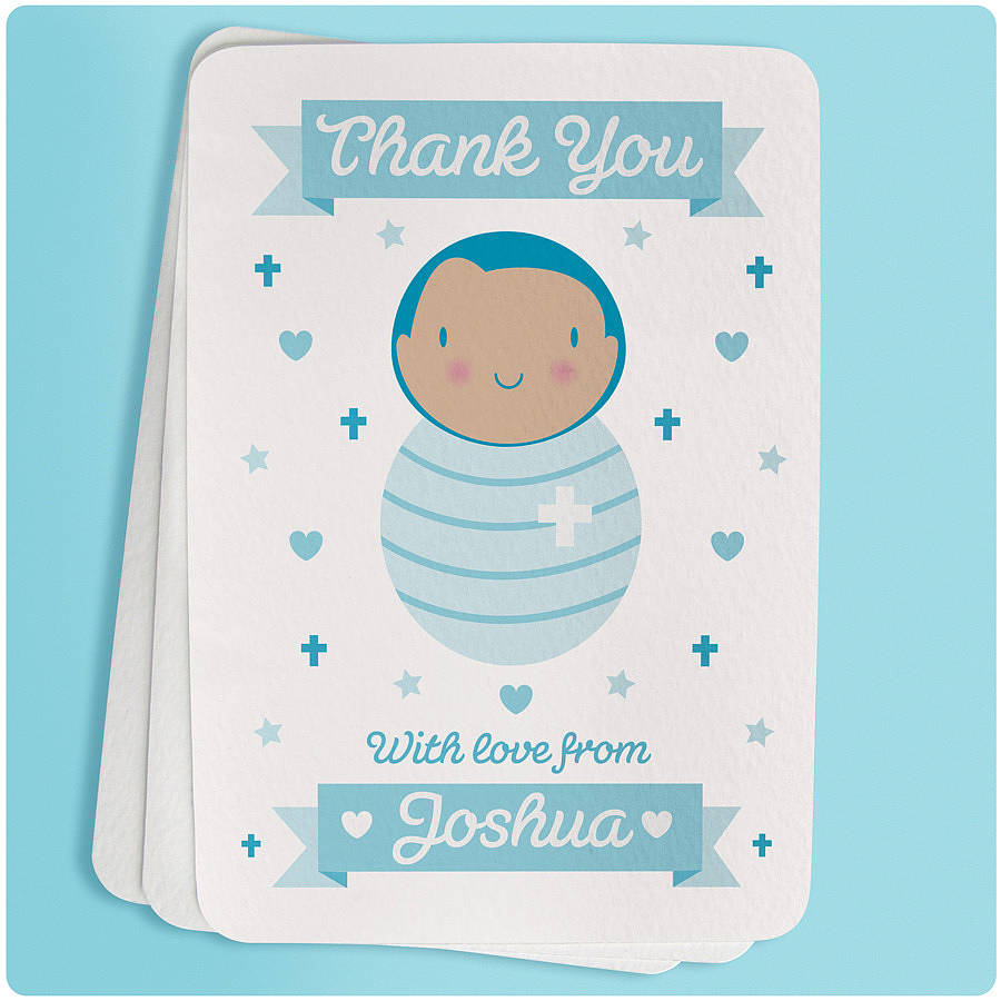personalised christening thank you note cardsjoanne