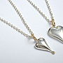 Sterling Silver And 9ct Gold Heart Necklace, thumbnail 2 of 2