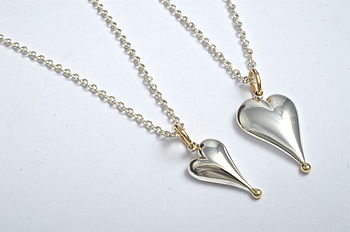Sterling Silver And 9ct Gold Heart Necklace, 2 of 2