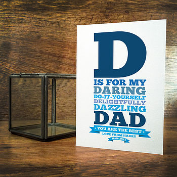 Personalised D Is For Daddy Or Dad Card, 2 of 2