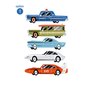 Vintage Cars Fabric Wall Stickers, 2 of 8