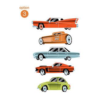 Vintage Cars Fabric Wall Stickers, 4 of 8
