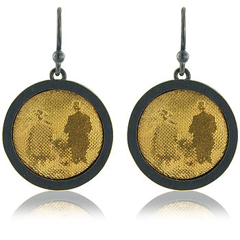 Oxidised Silver Countryside Couple Earrings, 2 of 6