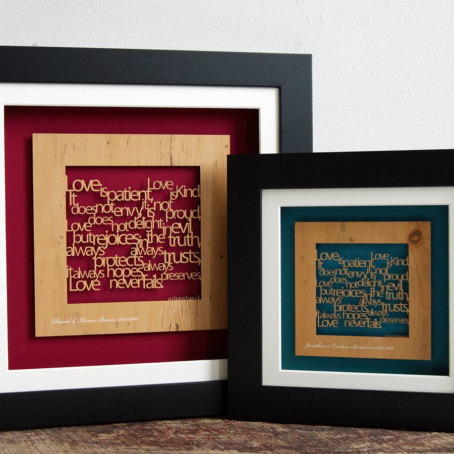 personalised 'love is…' wall art by urban twist