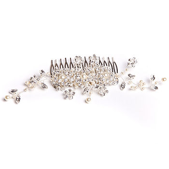 Crystal And Pearl Wedding Hair Comb 'Willow', 2 of 2
