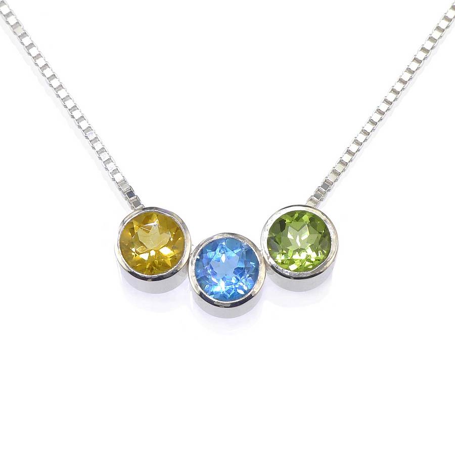 birthstone necklace in sterling silver by lilia nash jewellery ...