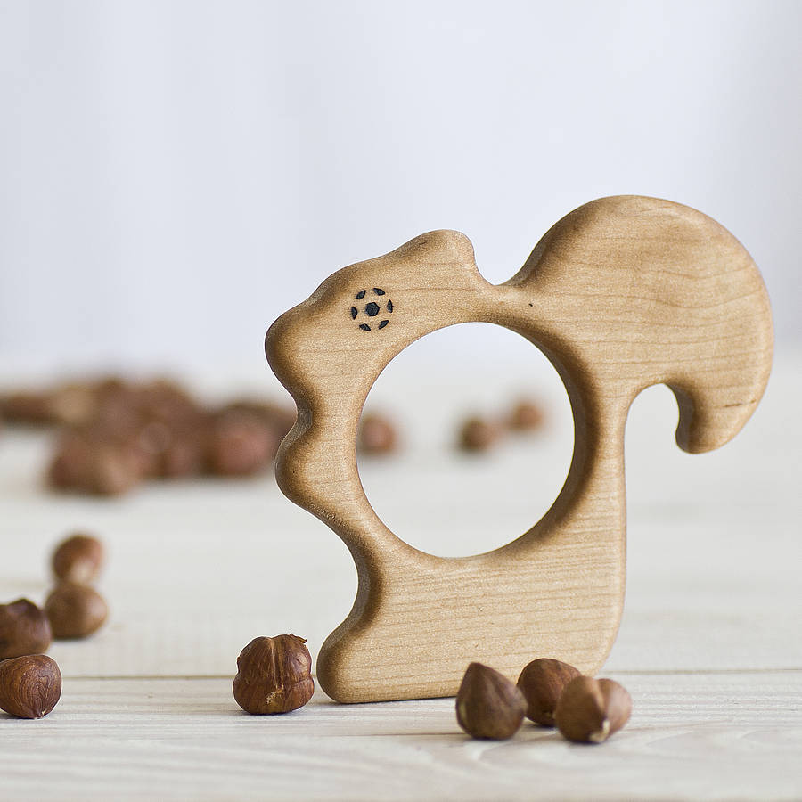 Organic Wooden Squirrel Teether By Natural Gift Store ...