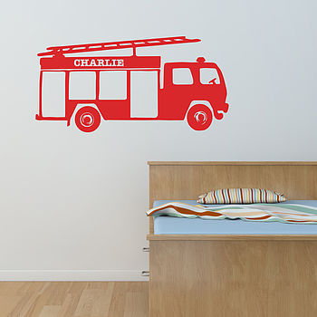 Personalised Fire Engine Vinyl Wall Sticker, 3 of 5