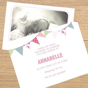 12 Personalised Birth Announcement Cards, 4 of 10