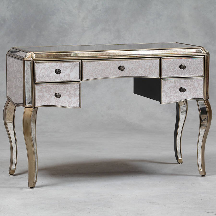 Silver Trimmed Five Drawer Dressing Table By Out There Interiors