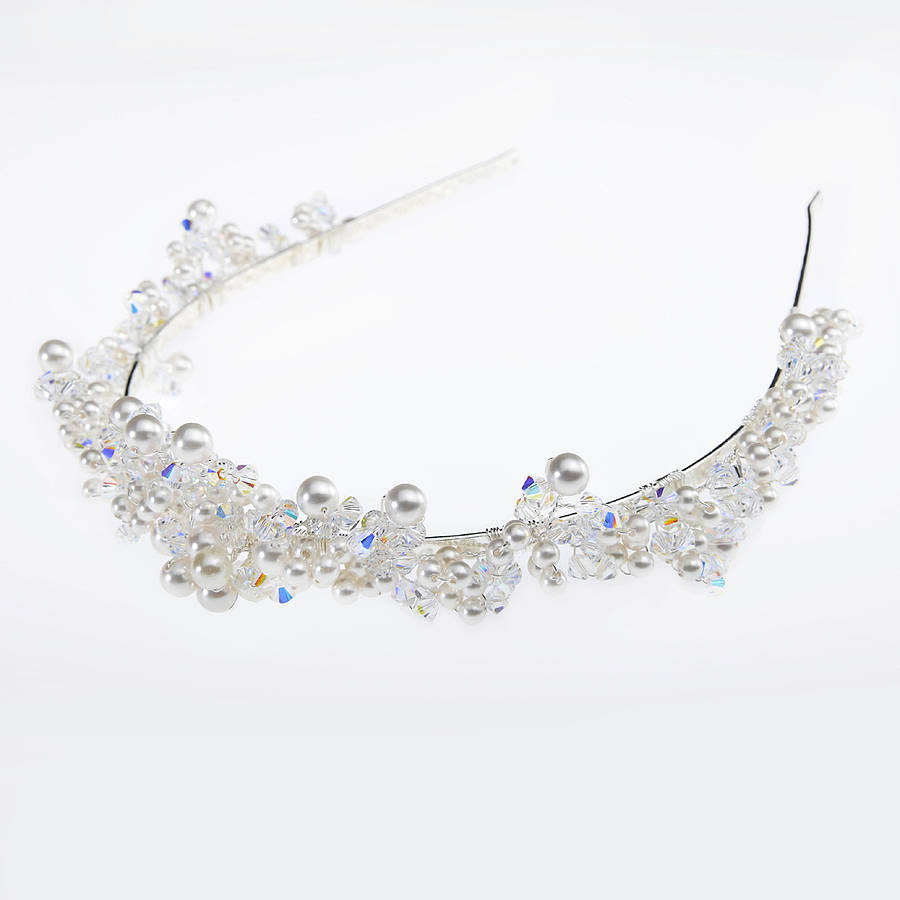 Crystal And Pearl Wedding Tiara 'Catherine' By Rosie Willett Designs ...