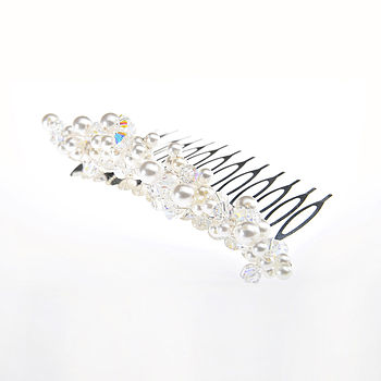 Crystal And Pearl Wedding Hair Comb 'Rosa', 2 of 2