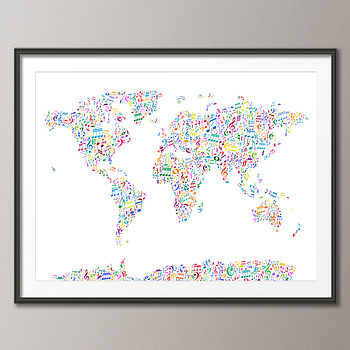 Music Notes Map Of The World, 3 of 3