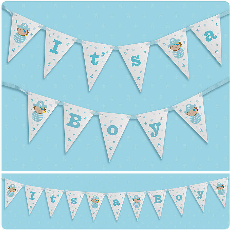 Personalised Baby Boy Bunting By Joanne Holbrook Originals ...