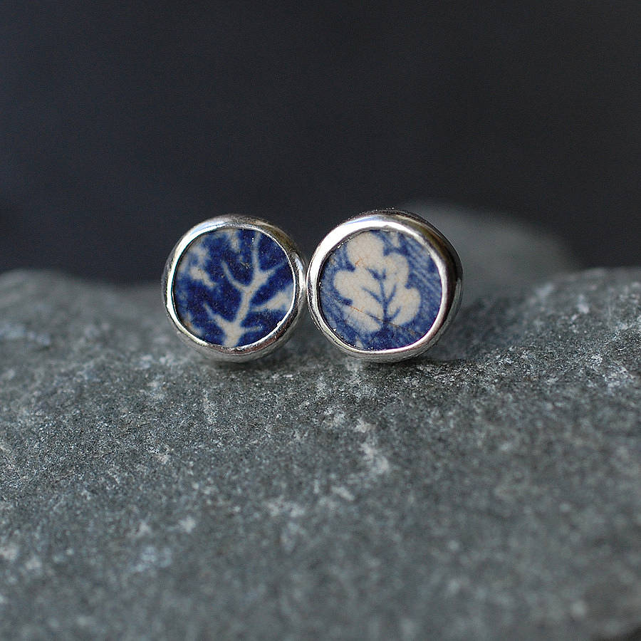 Pottery Shard Stud Earrings By Tania Covo