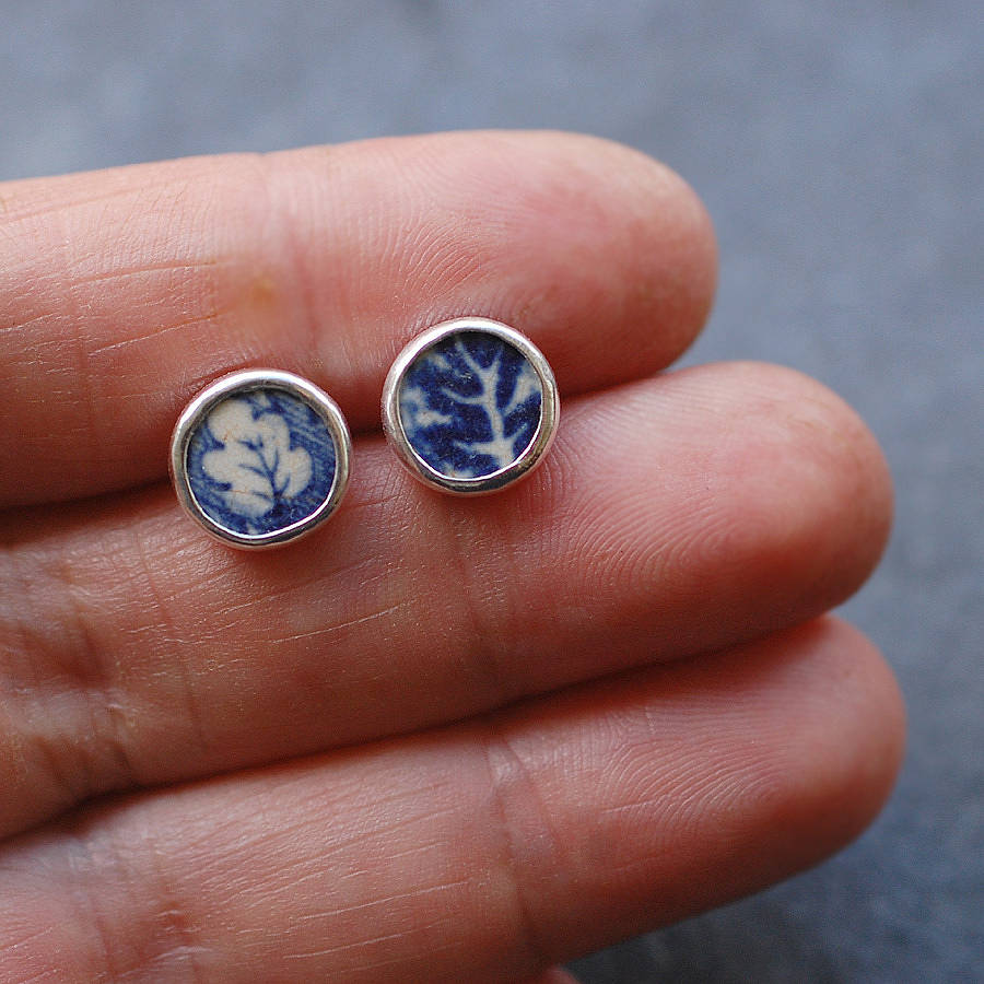 Pottery Shard Stud Earrings By Tania Covo