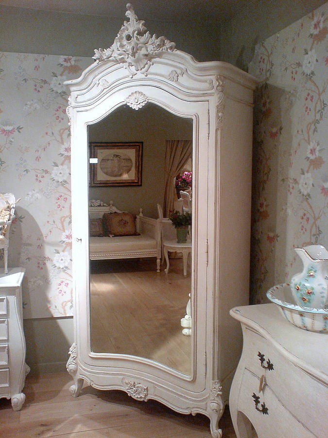 armoire french wardrobe mirrored shabby chic bedroom furniture armoires mirror country notonthehighstreet decor interiors bedrooms closet dresser antique wanelo cabinet