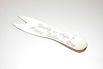 Personalised Sterling Silver Chip Fork Keyring, 2 of 5